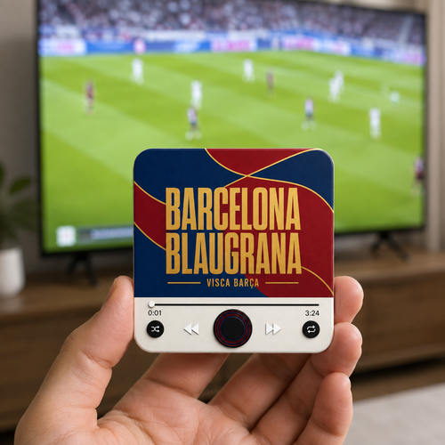Fußball-Soundmagnet Barcelona Blaugrana — in der Hand gehalten
