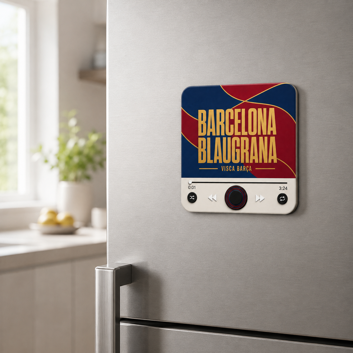 Aimant sonore football Barcelona Blaugrana — sur réfrigérateur