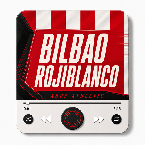 Aimant sonore football Bilbao Rojiblanco — fond blanc