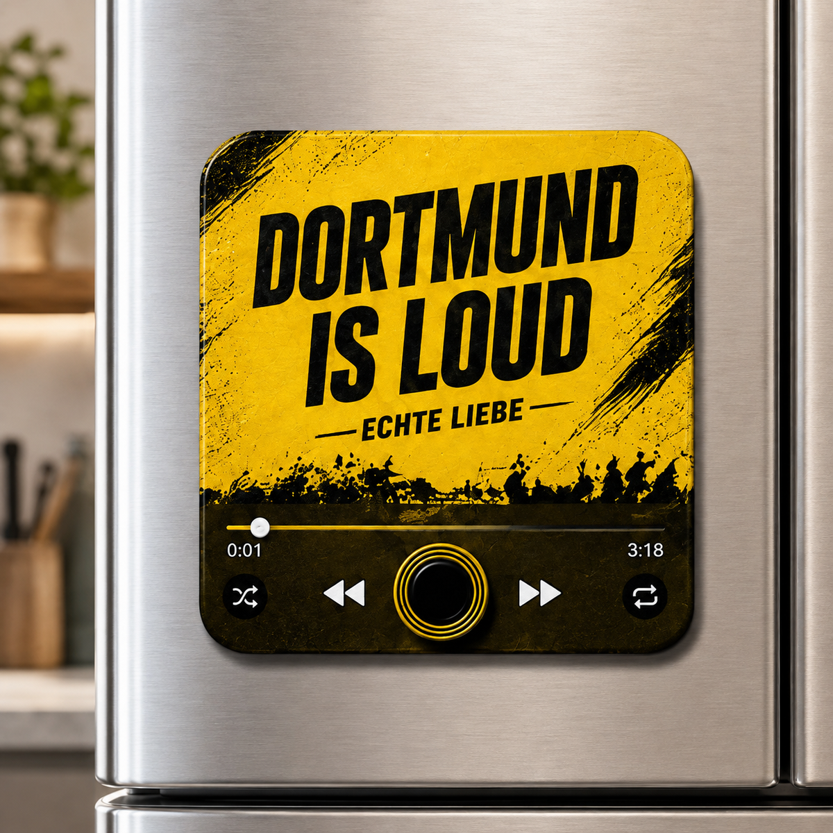 Dortmund sound magnet on refrigerator