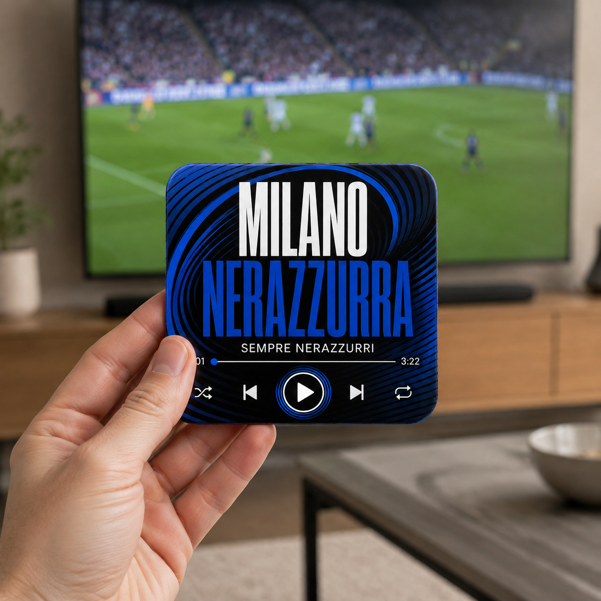 Milano Nerazzurra Football Sound Magnet – held in hand