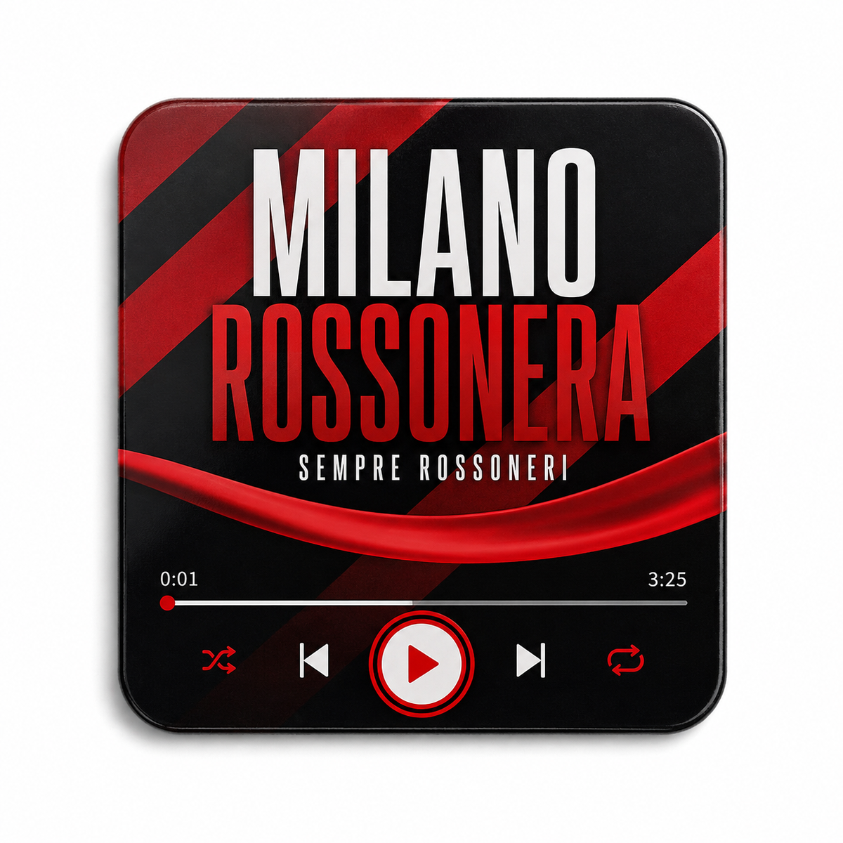 Milano Rossonera Football Sound Magnet – product on white background