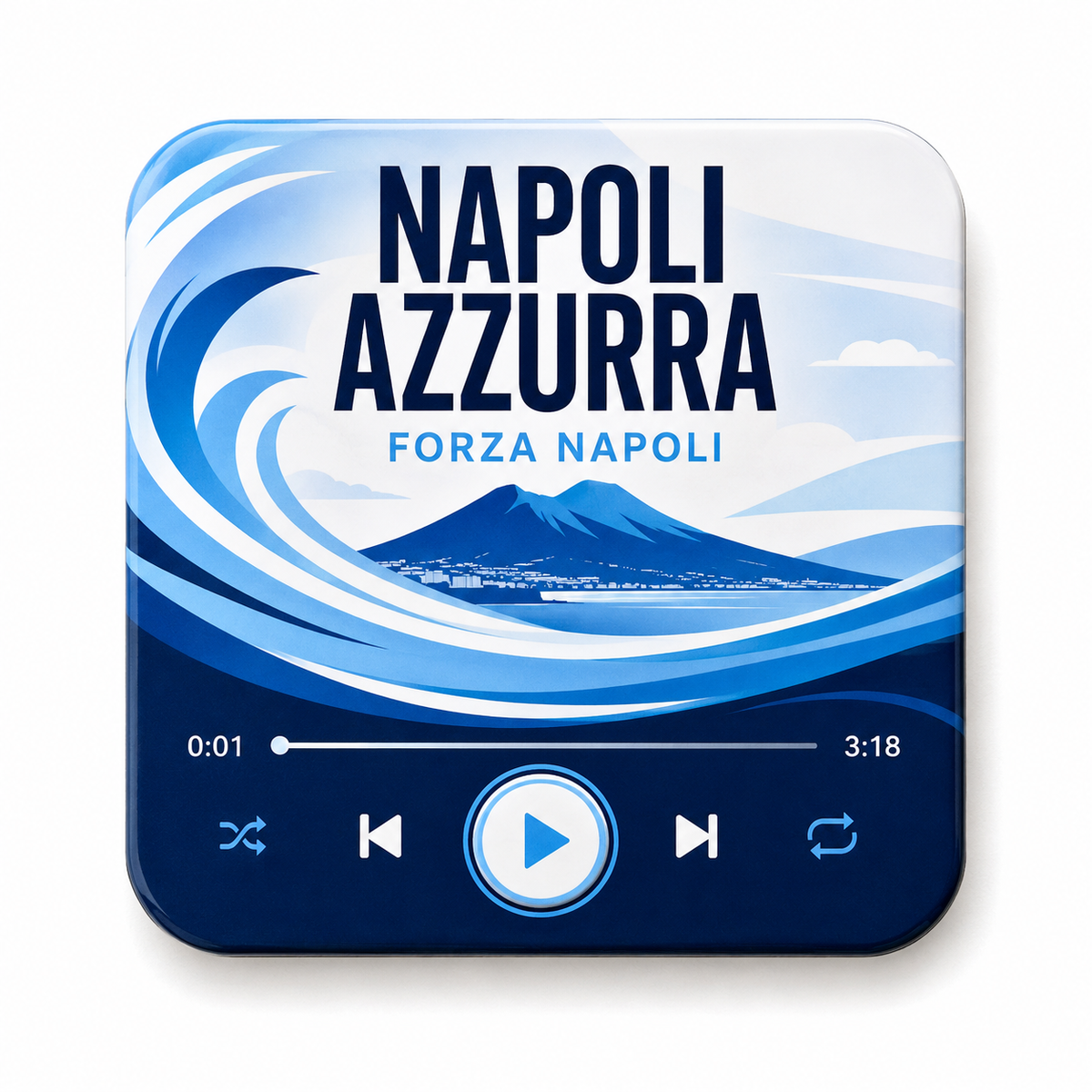 Napoli Azzurra Football Sound Magnet – product on white background