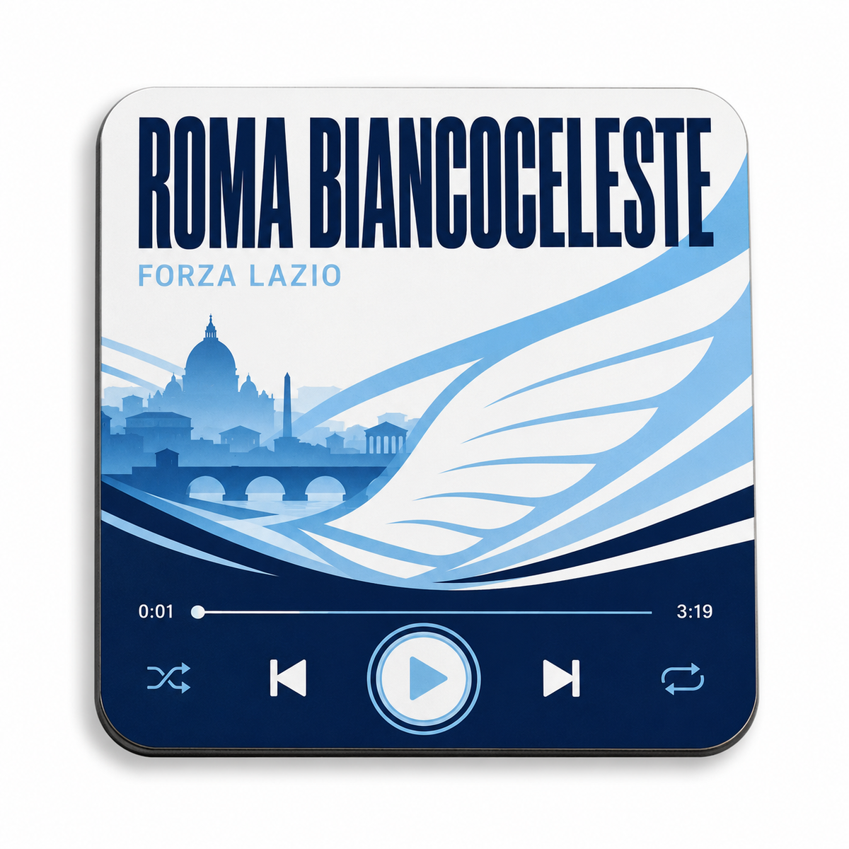 Roma Biancoceleste Football Sound Magnet – product on white background