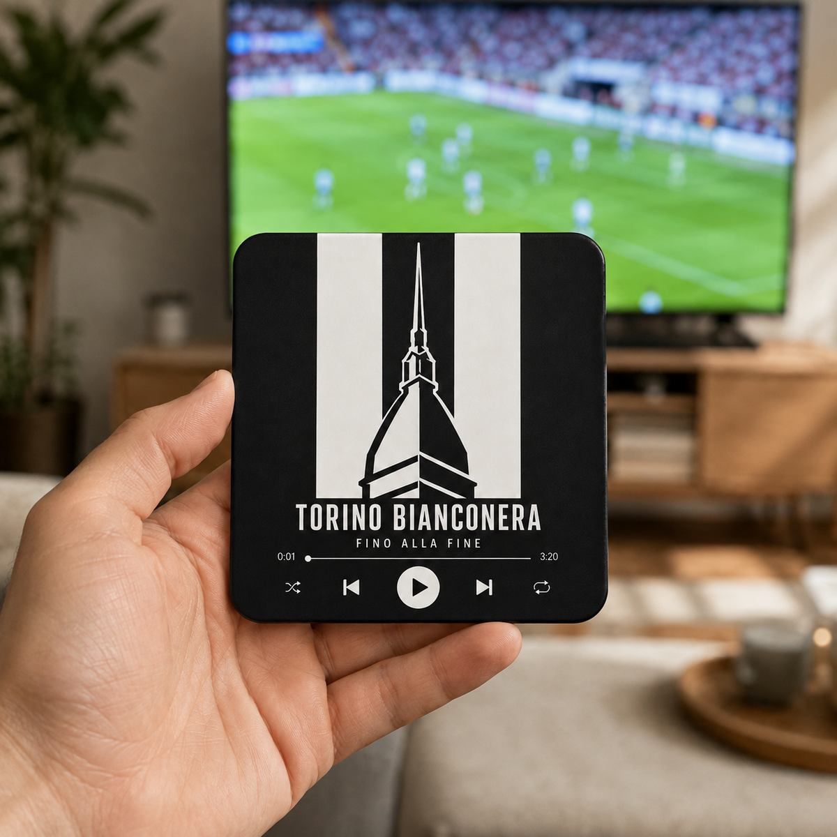 Torino Bianconera Football Sound Magnet – held in hand