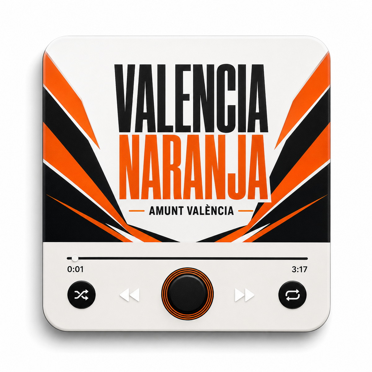 Aimant sonore football Valencia Naranja — fond blanc